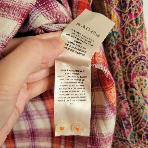 NEW Anthropologie Holding Horses Red Plaid Button Up Shacket Cotton Shirt Sz XS - Picture 12 of 13